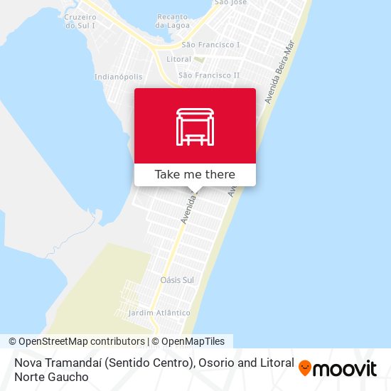 Mapa Nova Tramandaí (Sentido Centro)