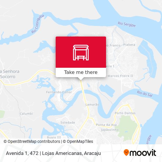 Mapa Avenida 1, 472 | Lojas Americanas