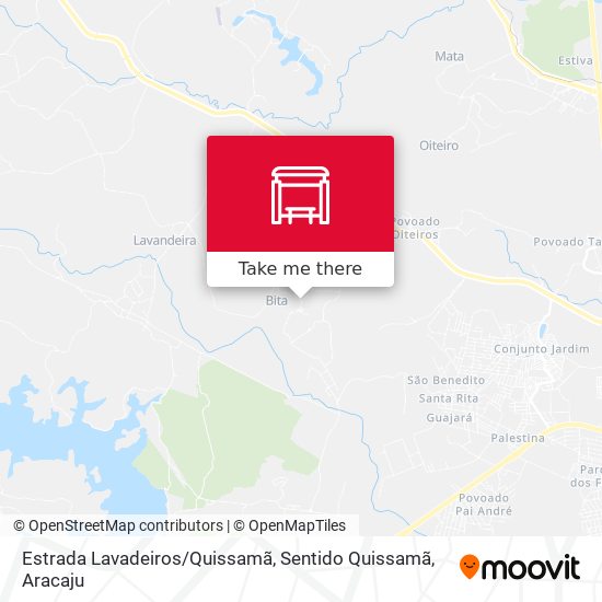 Mapa Estrada Lavadeiros / Quissamã, Sentido Quissamã