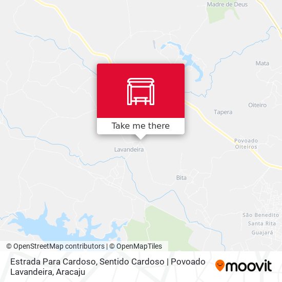 Mapa Estrada Para Cardoso, Sentido Cardoso | Povoado Lavandeira