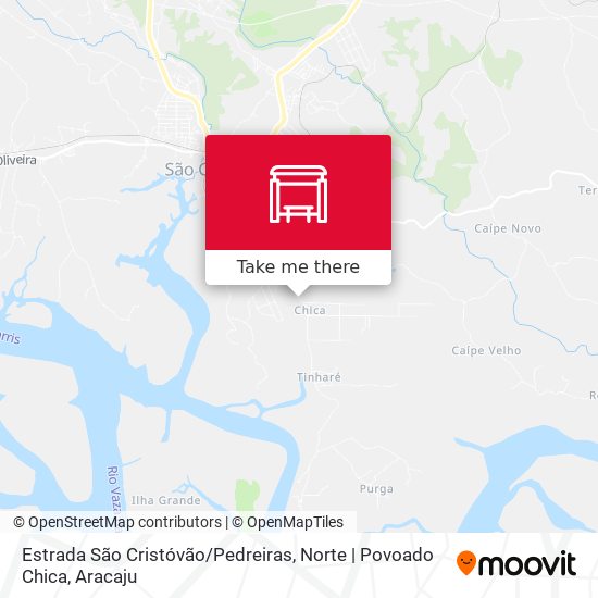 Mapa Estrada São Cristóvão / Pedreiras, Norte | Povoado Chica