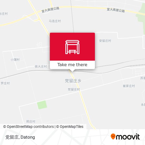 党留庄 map