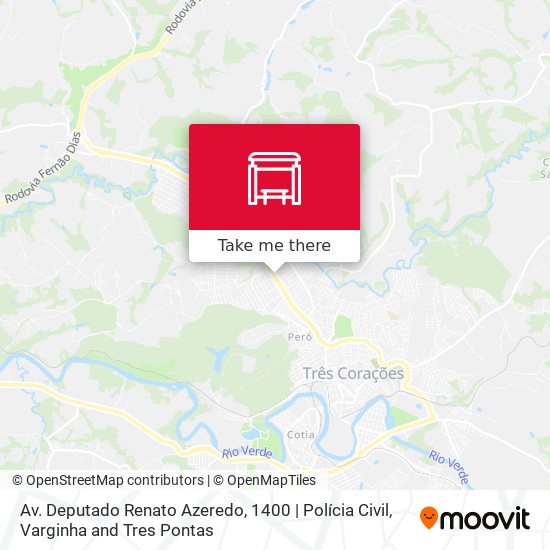 Mapa Av. Deputado Renato Azeredo, 1400 | Polícia Civil