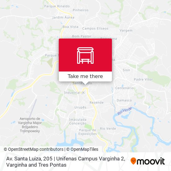 Mapa Av. Santa Luiza, 205 | Unifenas Campus Varginha 2