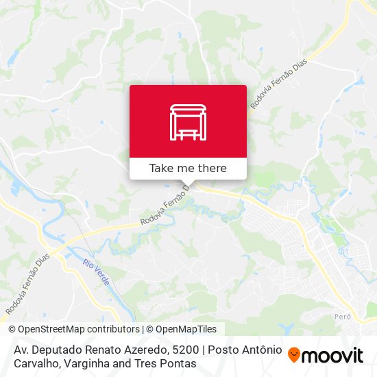 Mapa Av. Deputado Renato Azeredo, 5200 | Posto Antônio Carvalho