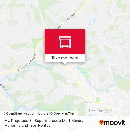 Mapa Av. Projetada 8 | Supermercado Mart Minas