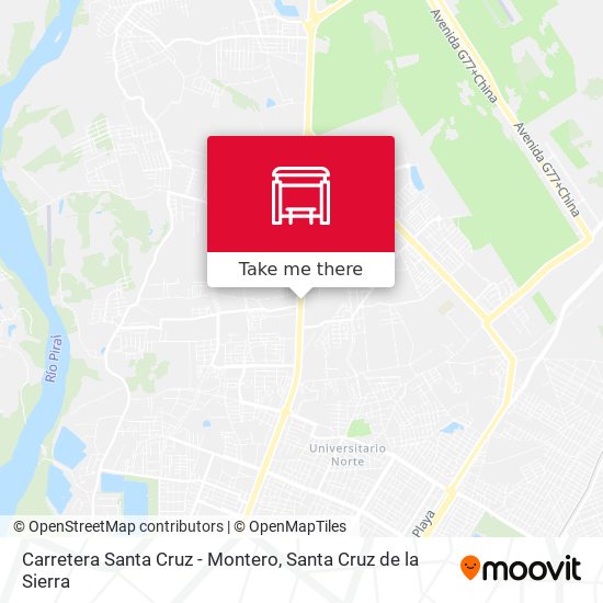 Carretera Santa Cruz - Montero map