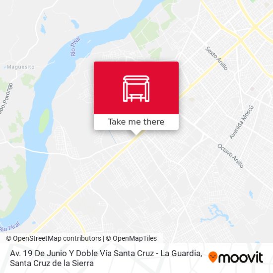 Mapa de Av. 19 De Junio Y Doble Vía Santa Cruz - La Guardia