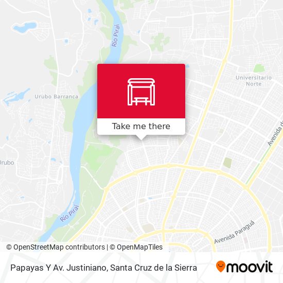 Mapa de Papayas Y Av. Justiniano
