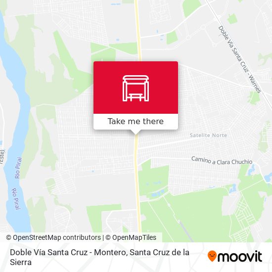 Doble Vía Santa Cruz - Montero map
