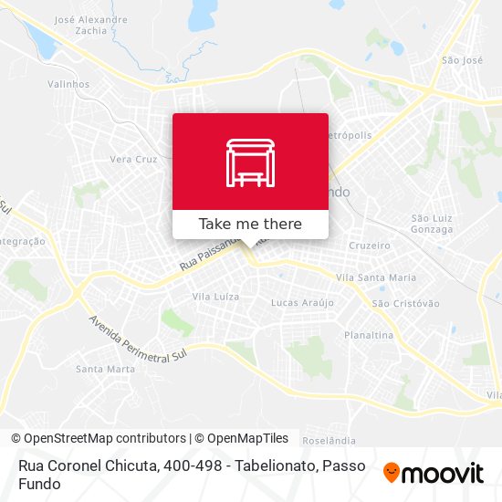 Mapa Rua Coronel Chicuta, 400-498 - Tabelionato