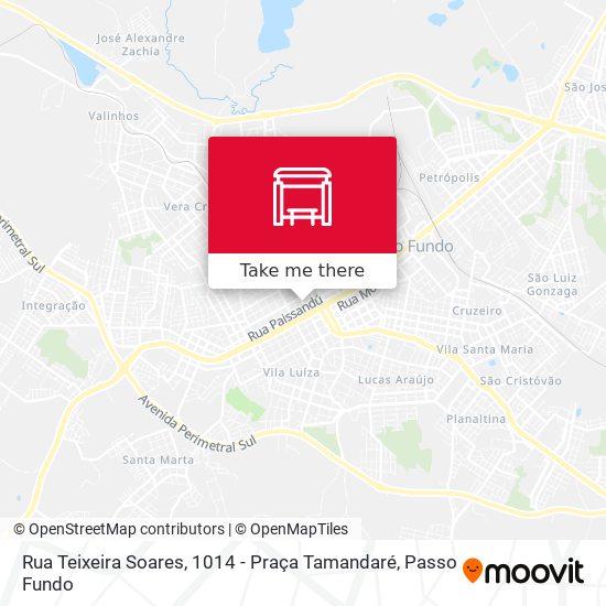 Mapa Rua Teixeira Soares, 1014 - Praça Tamandaré