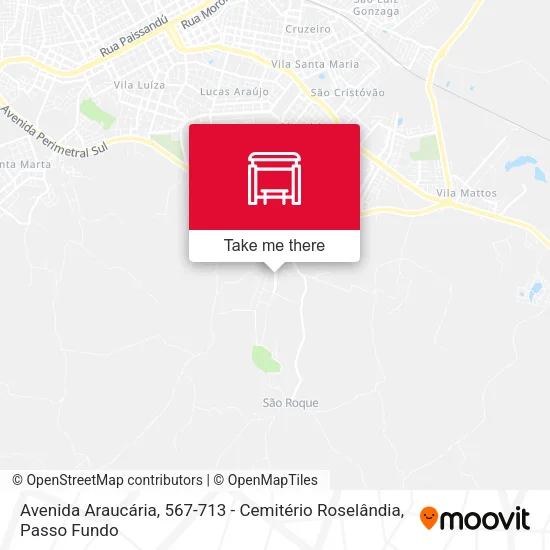 Avenida Araucária, 567-713 - Cemitério Roselândia map