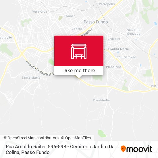 Mapa Rua Arnoldo Raiter, 596-598 - Cemitério Jardim Da Colina
