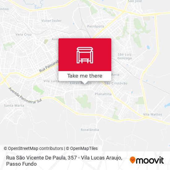 Mapa Rua São Vicente De Paula, 357 - Vila Lucas Araujo