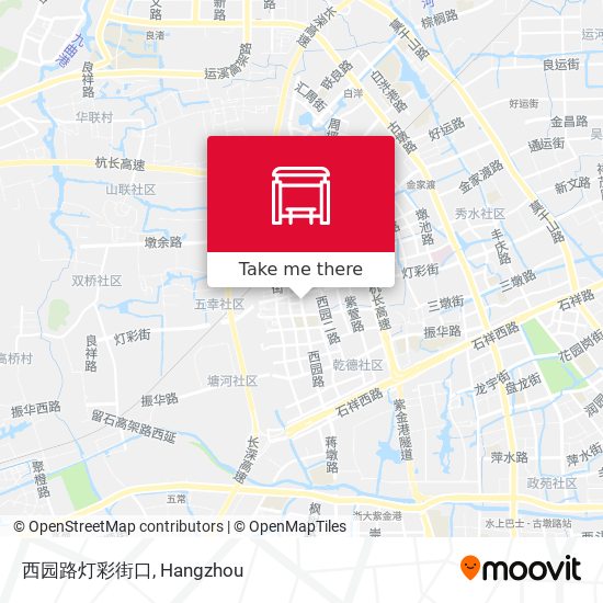 西园路灯彩街口 map