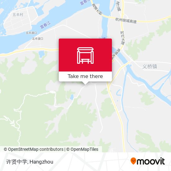 许贤中学 map