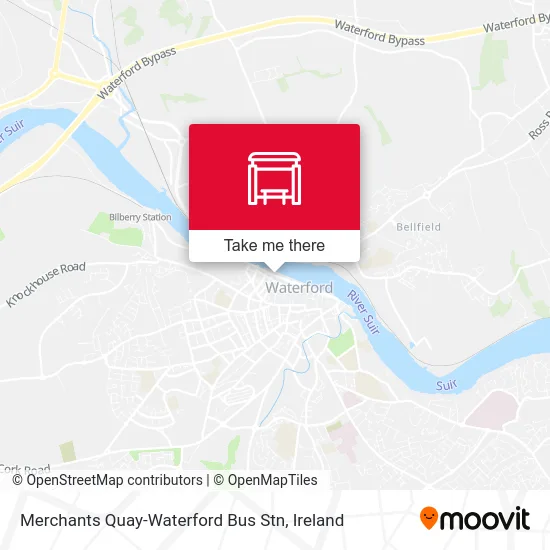 Merchants Quay-Waterford Bus Stn map