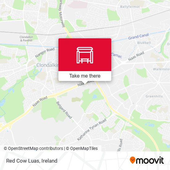 Red Cow Luas map