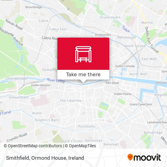 68x Bus Route Map How To Get To Smithfield, Ormond House In Dublin By Bus, Train Or Light  Rail?