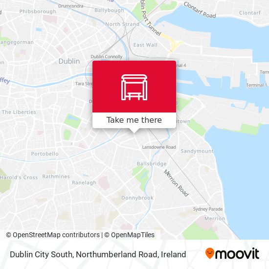 Dublin City South, Northumberland Road map