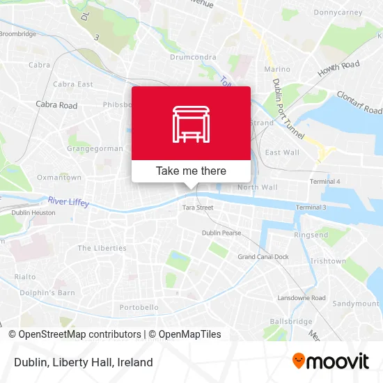 Dublin, Liberty Hall map