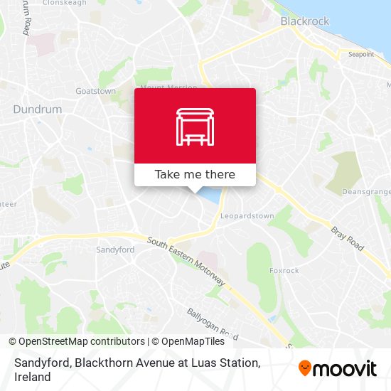 Sandyford, Blackthorn Avenue at Luas Station map