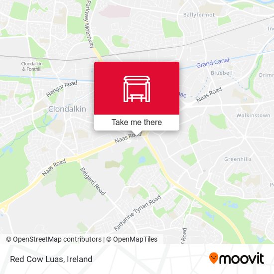 Red Cow Luas map
