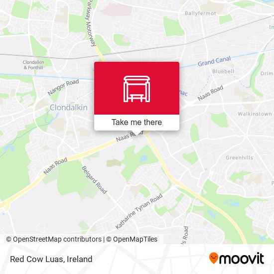 Red Cow Luas map