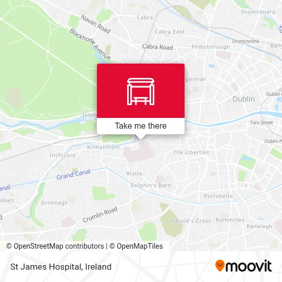 St James Hospital map