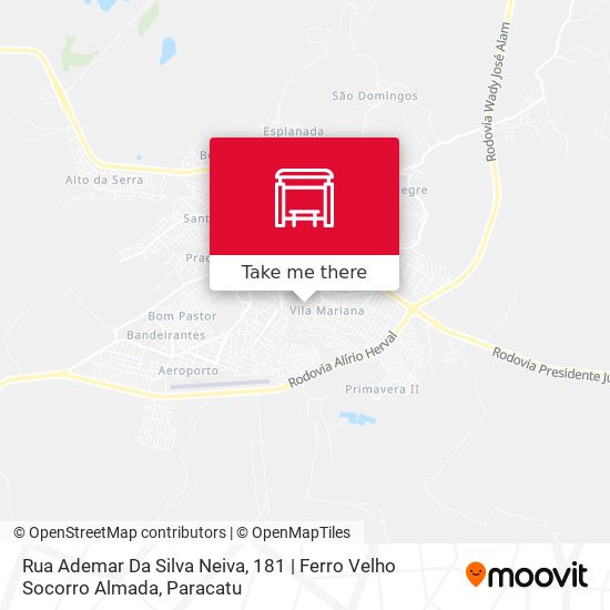 Mapa Rua Ademar Da Silva Neiva, 181 | Ferro Velho Socorro Almada