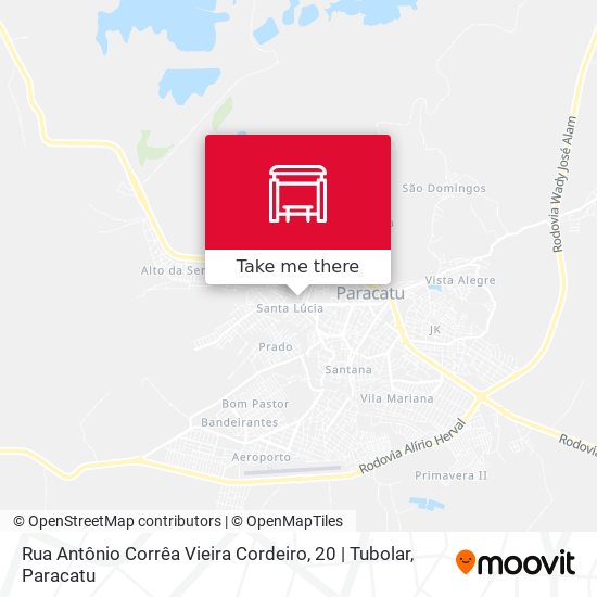 Rua Antônio Corrêa Vieira Cordeiro, 20 | Tubolar map