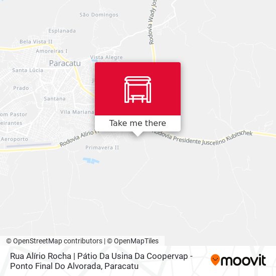 Mapa Rua Alírio Rocha | Pátio Da Usina Da Coopervap - Ponto Final Do Alvorada