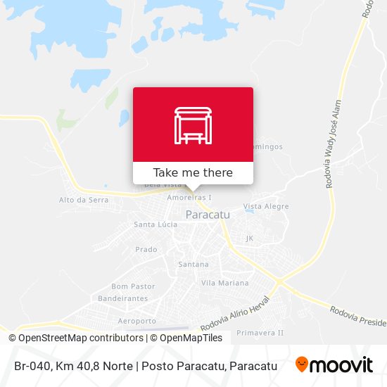 Mapa Br-040, Km 40,8 Norte | Posto Paracatu