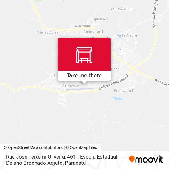 Mapa Rua José Teixeira Oliveira, 461 | Escola Estadual Delano Brochado Adjuto