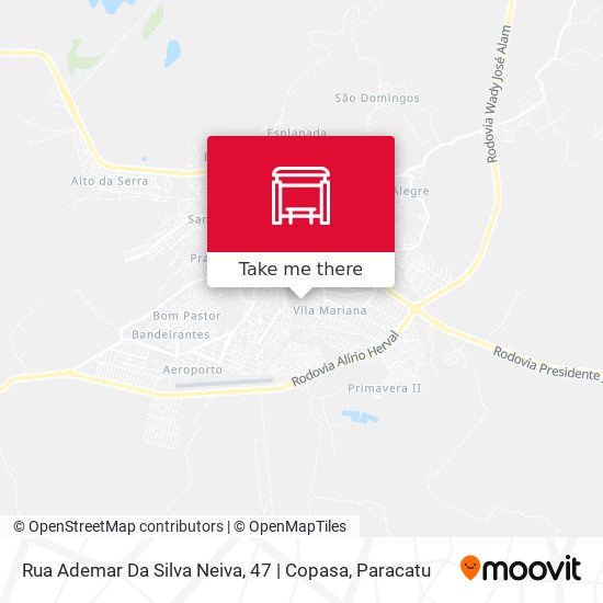 Rua Ademar Da Silva Neiva, 47 | Copasa map