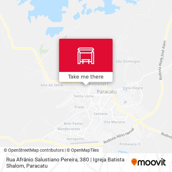 Mapa Rua Afrânio Salustiano Pereira, 380 | Igreja Batista Shalom