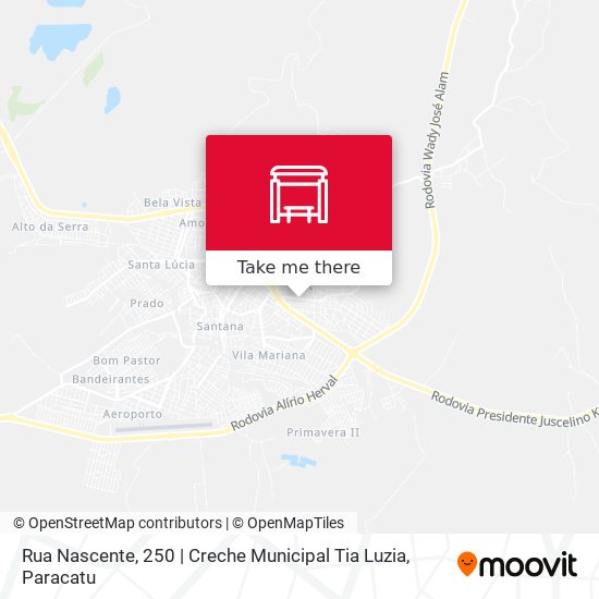 Mapa Rua Nascente, 250 | Creche Municipal Tia Luzia