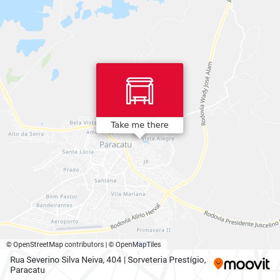 Mapa Rua Severino Silva Neiva, 404 | Sorveteria Prestígio