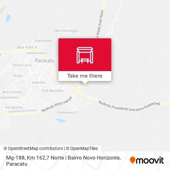 Mapa Mg-188, Km 162,7 Norte | Bairro Novo Horizonte