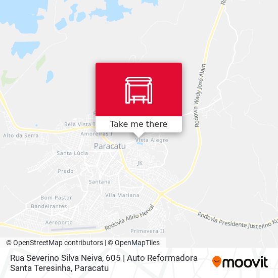 Mapa Rua Severino Silva Neiva, 605 | Auto Reformadora Santa Teresinha