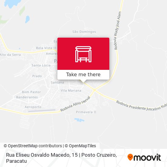 Mapa Rua Eliseu Osvaldo Macedo, 15 | Posto Cruzeiro