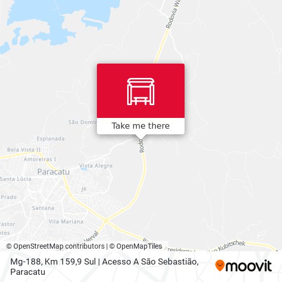 Mg-188, Km 159,9 Sul | Acesso A São Sebastião map