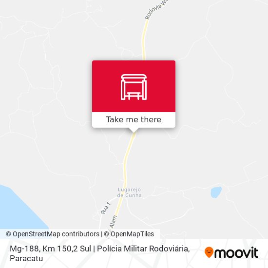 Mg-188, Km 150,2 Sul | Polícia Militar Rodoviária map