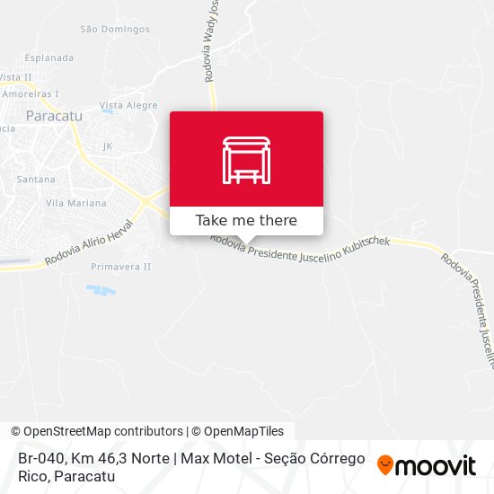 Br-040, Km 46,3 Norte | Max Motel - Seção Córrego Rico map