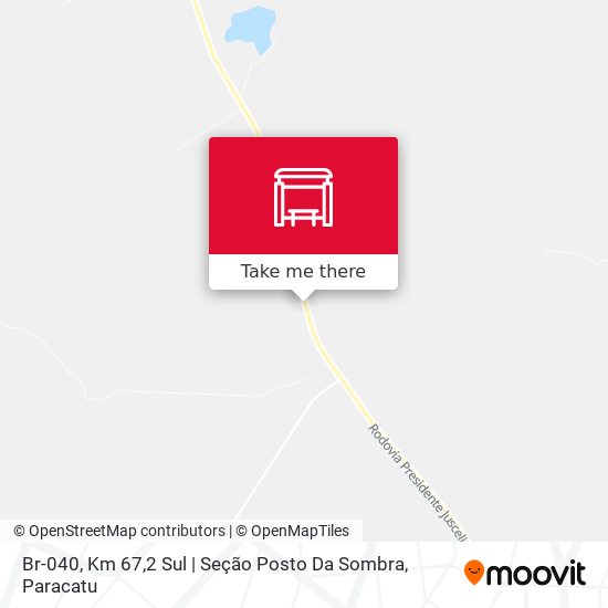 Mapa Br-040, Km 67,2 Sul | Seção Posto Da Sombra