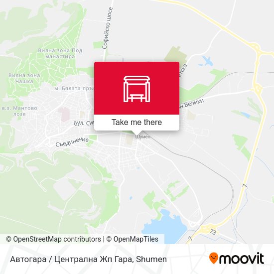 Карта Автогара / Централна Жп Гара