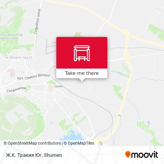 Ж.К. Тракия Юг map