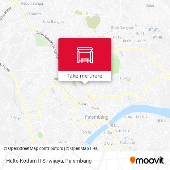 Halte Kodam II Sriwijaya map