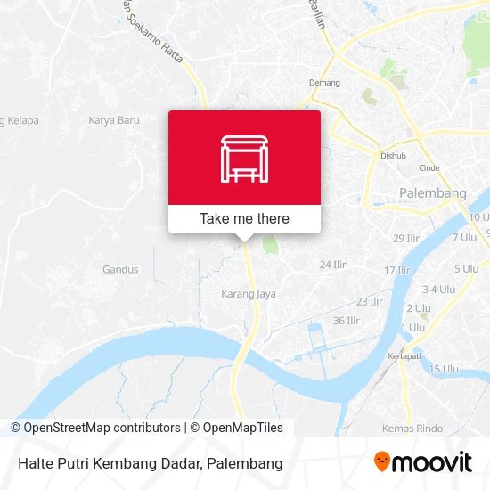 Halte Putri Kembang Dadar map